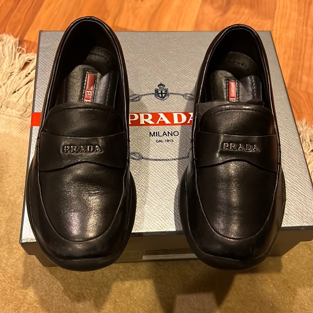 Kids Prada Shoes black leather size 25 #prada @prada